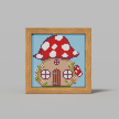 48*48 Dot Handmade Diamond Painting Little Red Mushroom House Customized Home Decor