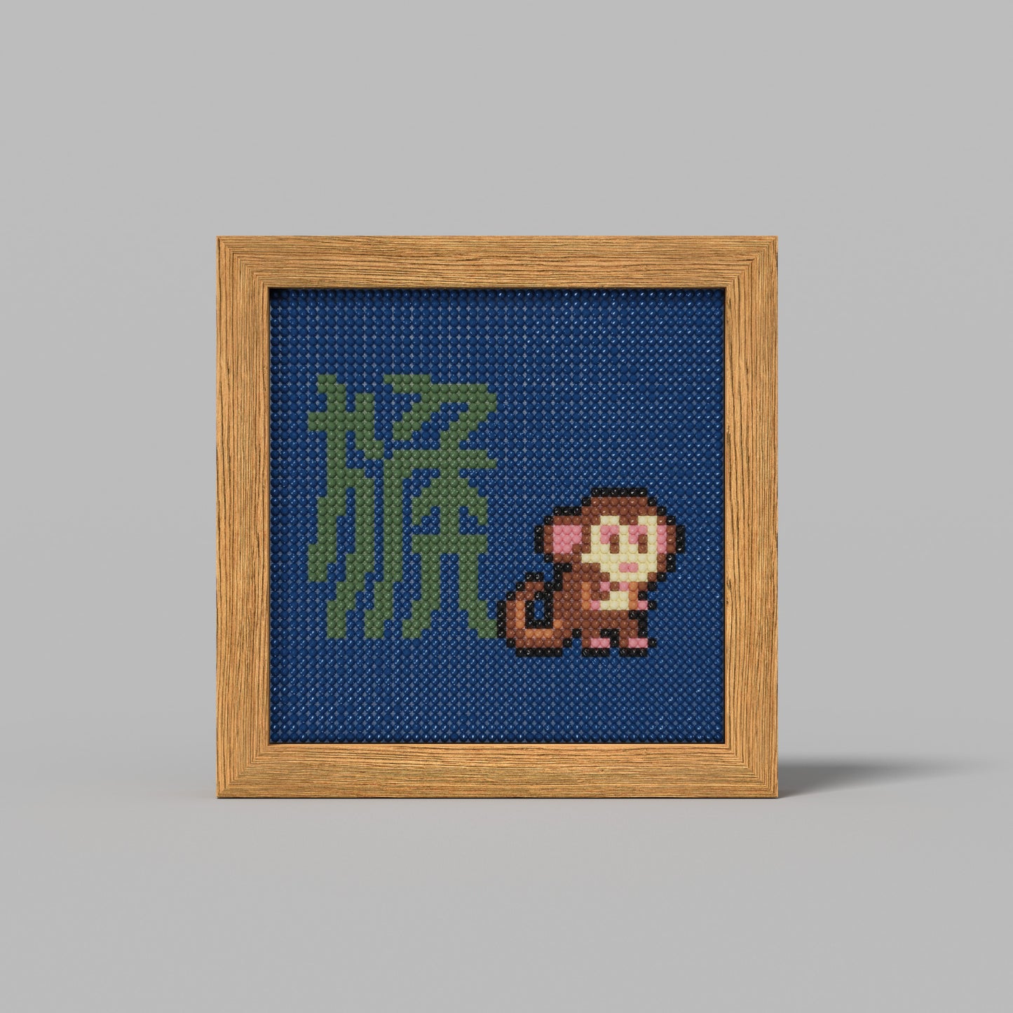 48*48 Dot Handmade Diamond Painting Chinese Zodiac Monkey Customized Chinese Traditional Culture Artwork  The Best Gift for Monkey Friends