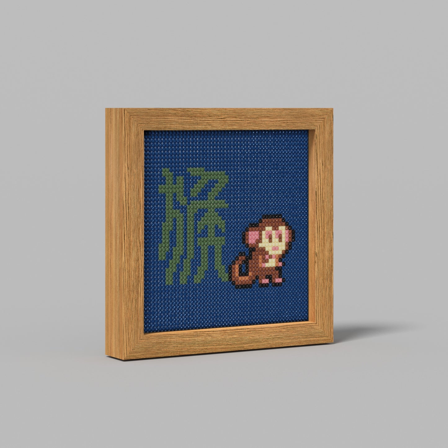 48*48 Dot Handmade Diamond Painting Chinese Zodiac Monkey Customized Chinese Traditional Culture Artwork  The Best Gift for Monkey Friends