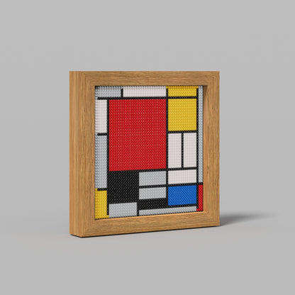 48*48 Dot Handmade Diamond Painting Mondrian's Red, Yellow and Blue   Customized Modern Art Gift