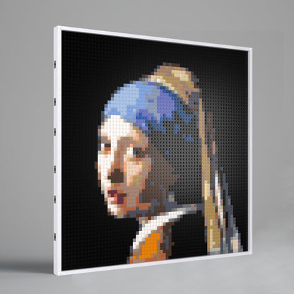 Girl with a Pearl Earring Compatible LEGO Artwork (64*64 dots,Assembled Frame)