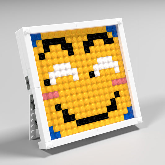 Pixel Art of Funny Face Compatible Lego Set - A Humorous Decoration to Lighten Up Your Mood