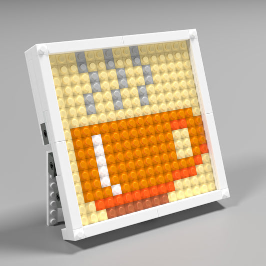 Pixel Art of A Cup of Hot Coffee Compatible Lego Set - A Warm Minimalist Decoration with Rest Reminder