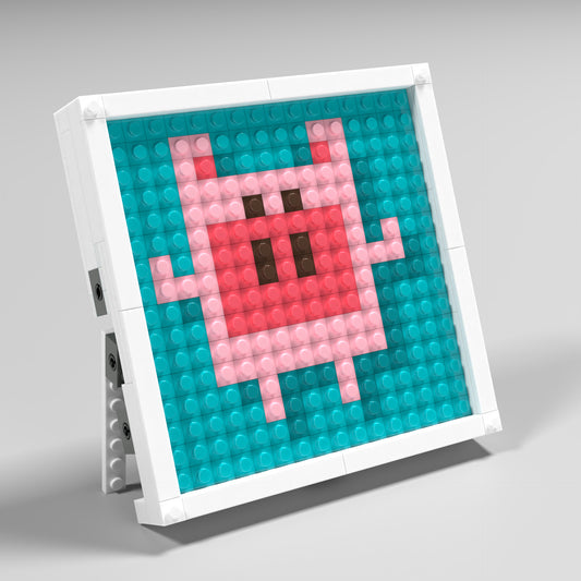 Pixel Art of a Little Pig Compatible Lego Set - An Adorable Decoration to Light up Your Space