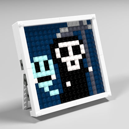 Pixel Art of Two Halloween Ghosts Compatible Lego Set - A Spooky Decoration for Harvest Festival
