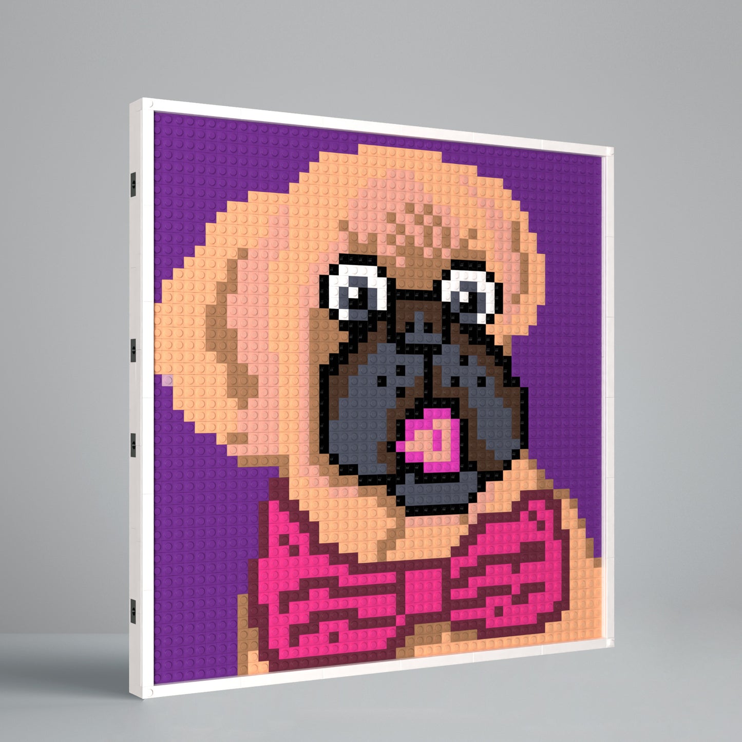 Dog Wearing a Bow Tie, Cartoon Cute Pixel Art, Lego Compatible Building Blocks DIY Jigsaw Puzzle