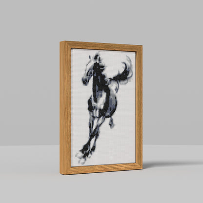 Xu Beihong's Galloping Horse, Representing Dynamism and Strength in Chinese Modern Painting Theme Diamond Painting, 64*96 Dots, 26 Faces ABS Diamond, Elegant Solid Wood Frame