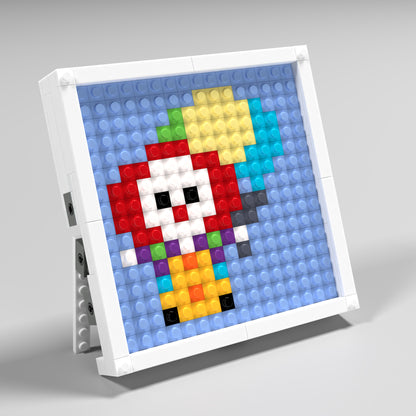 Pixel Art of Clown with Balloon Compatible Lego Set - A Whimsical Decoration to Lighten Up Your Space