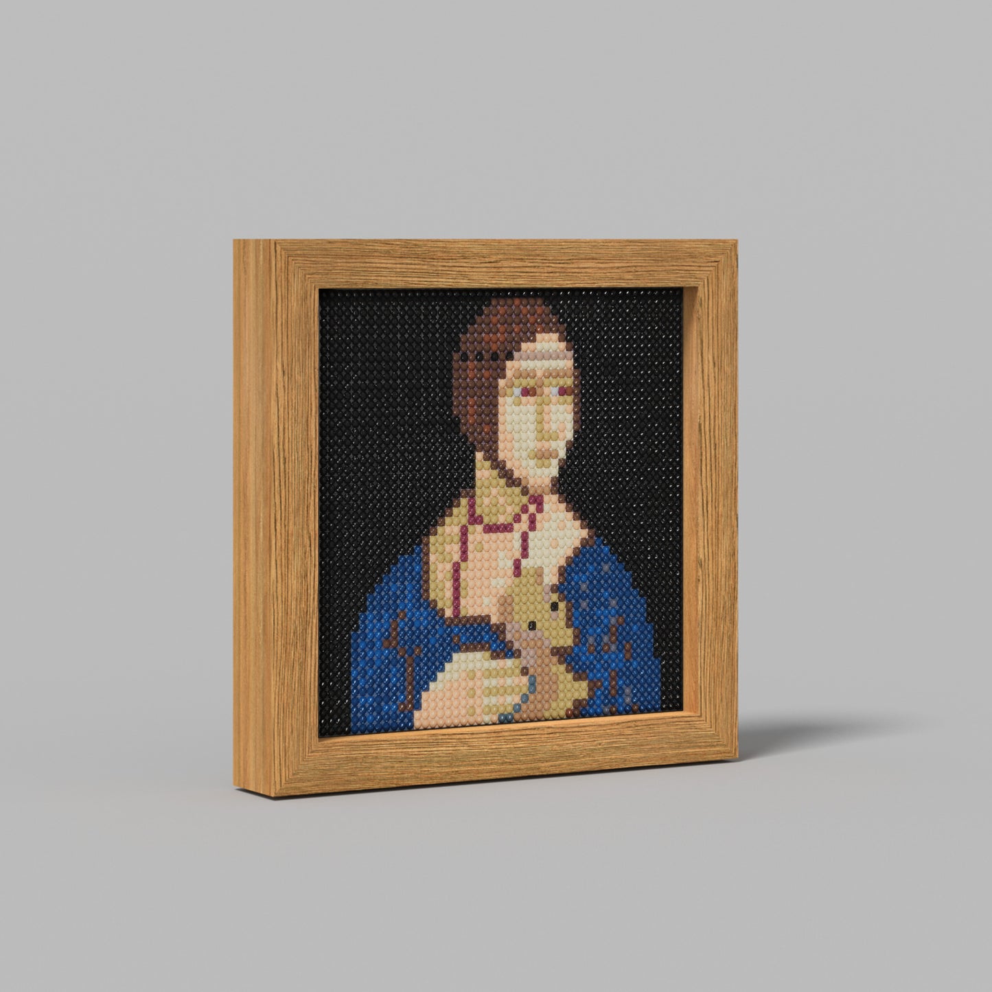 48*48 Dot Handmade Diamond Painting "The Lady with an Ermine" Customized Classic Art Gift