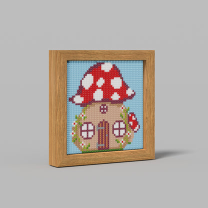 48*48 Dot Handmade Diamond Painting Little Red Mushroom House Customized Home Decor
