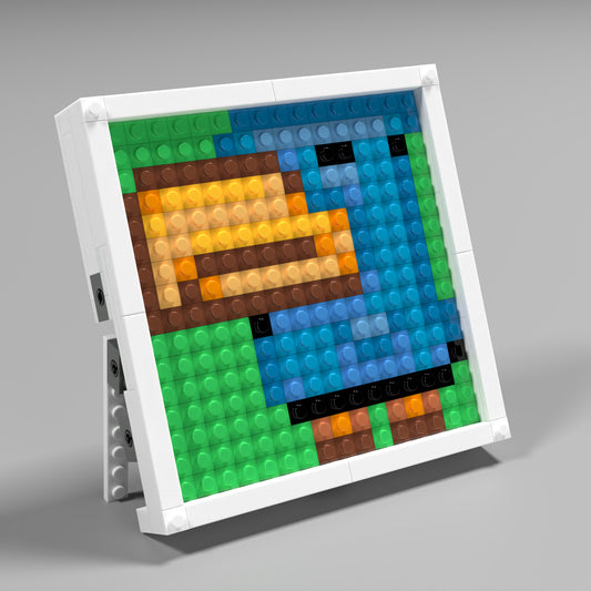 Pixel Art of Pelican Compatible Lego Set - A Minimalist Decoration with Big Beak