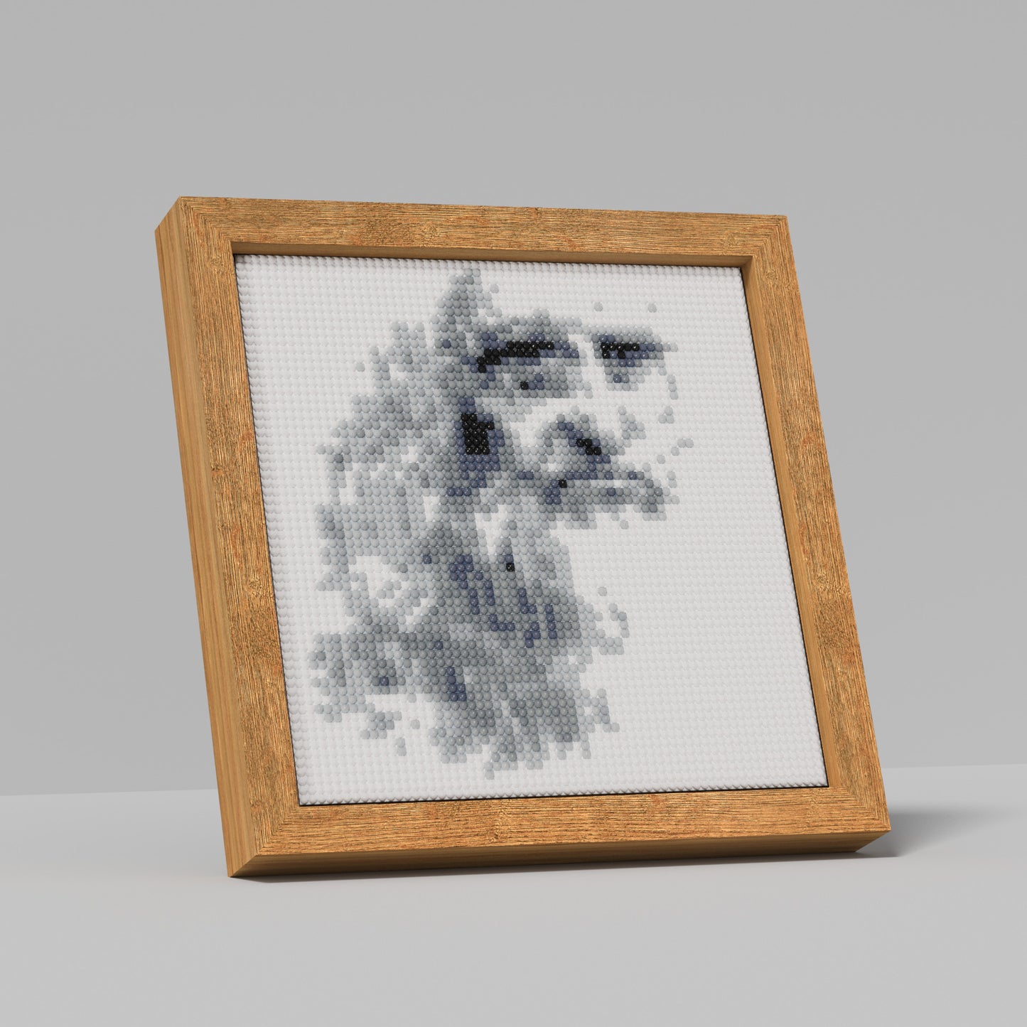 DIY 64x64Pixels "Self Portrait" Diamond Painting Kit - Recreate Leonardo da Vinci's Self Portrait with Diamond Art