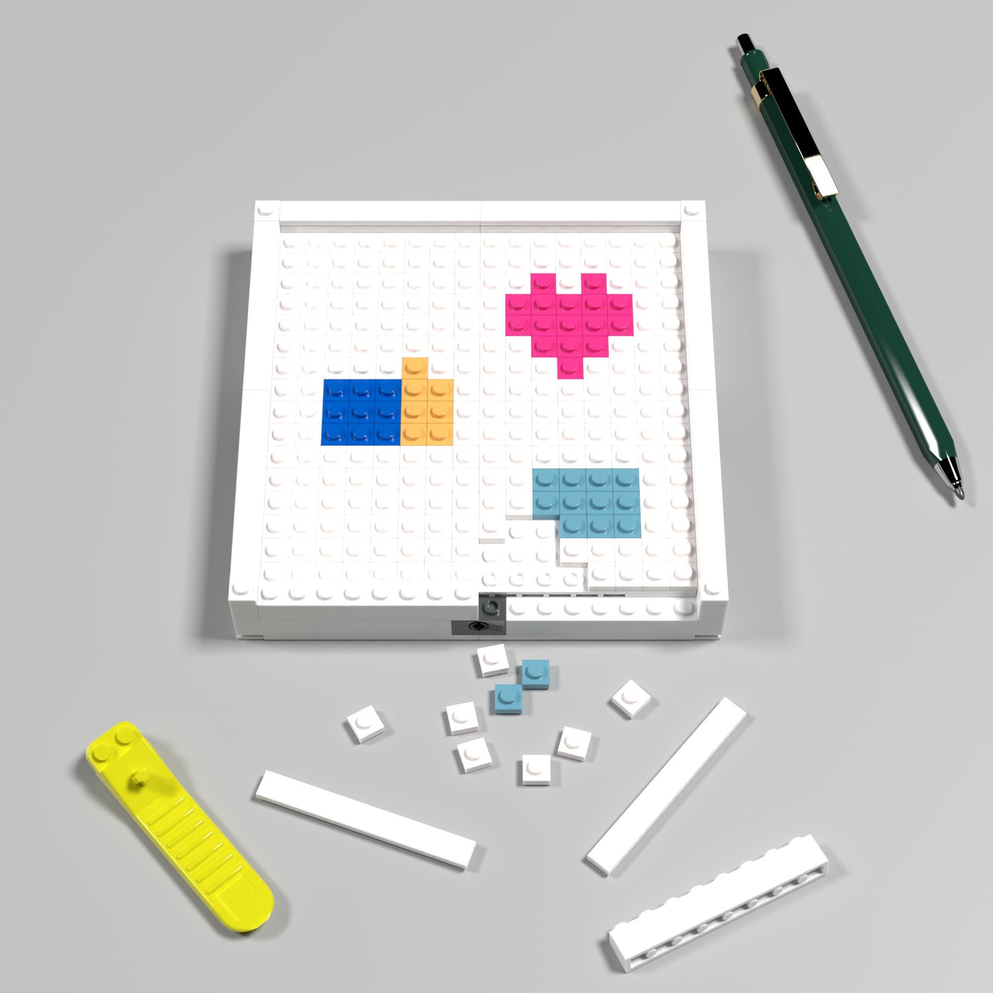 Pixel Art of Like, Favorite and Comment Compatible Lego Set - An Interactive Social Media Theme Decoration