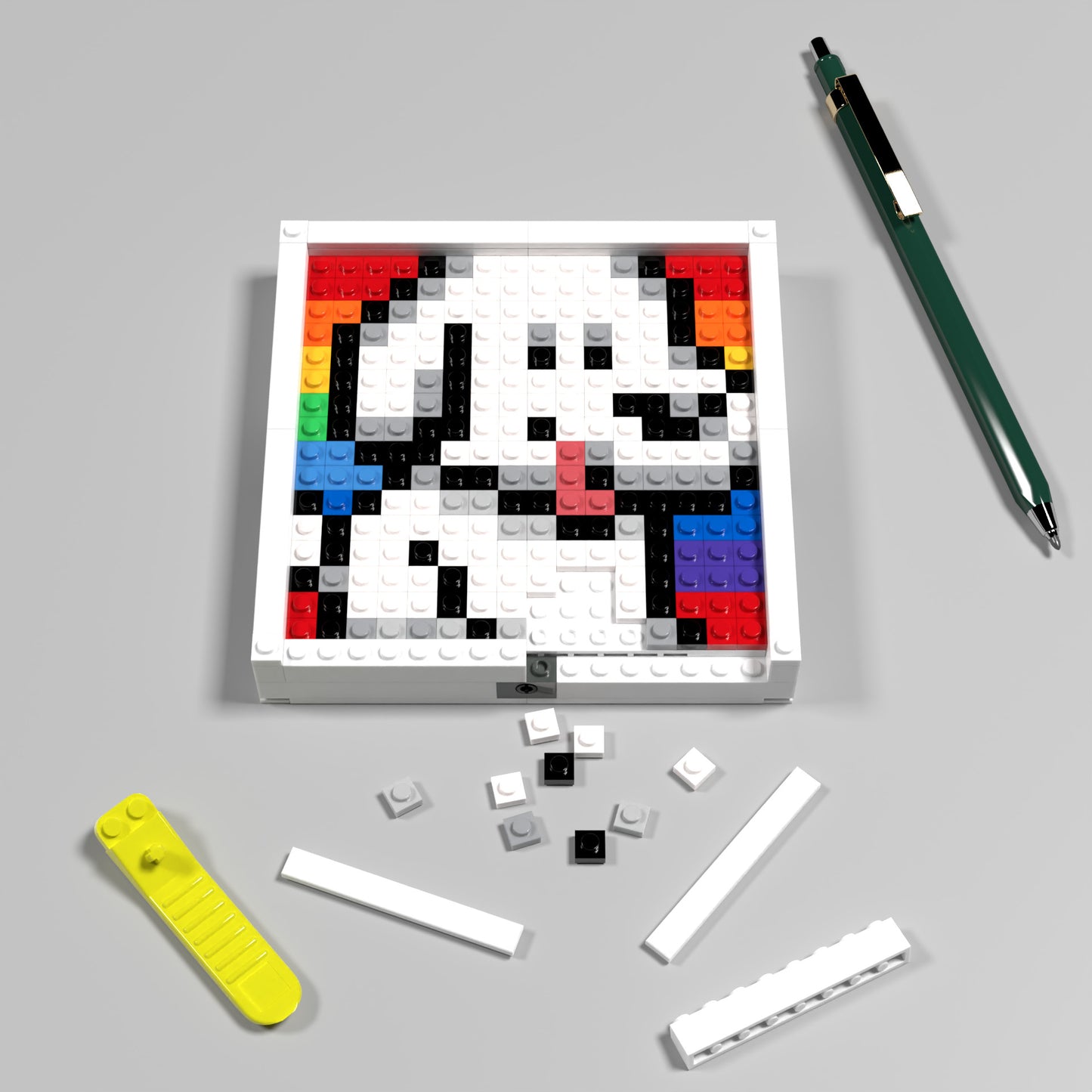 Pixel Art of Dogs Compatible Lego Set - A Minimalist Pet-themed Decoration