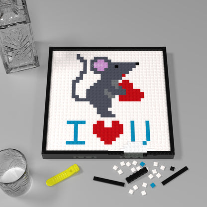 I Love You Building Brick Pixel Art - 32*32 Modular Compatible with Lego