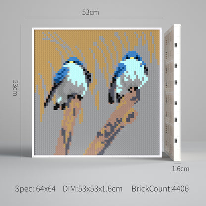 Double-Flying Double-Nesting Compatible LEGO Artwork(64*64 dots, Assembled Frame)
