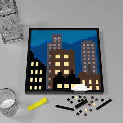 Night City Building Brick Pixel Art - 32*32 Modular Compatible with Lego