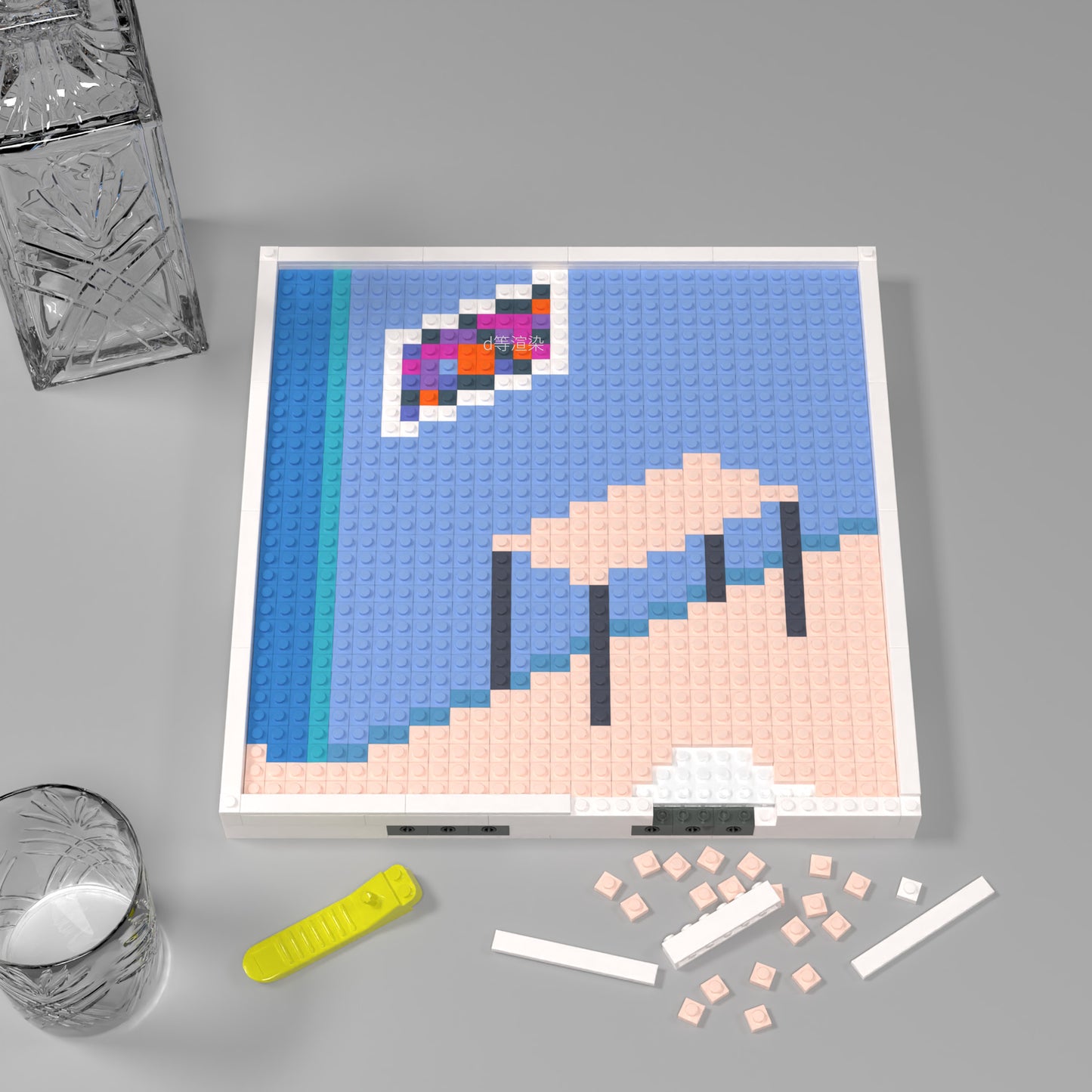 32*32 Compatible Lego Pieces A Corner in the House Pixel Art