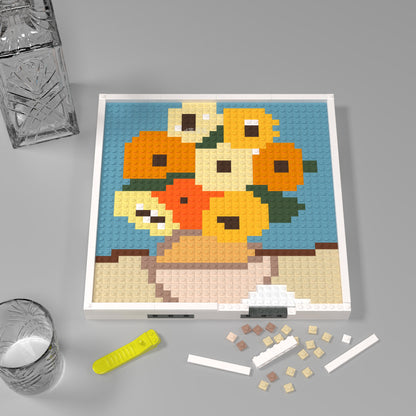 Van Gogh Sunflowers Building Brick Pixel Art - 32*32 Modular Compatible with Lego