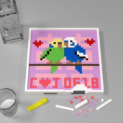 32*32 Compatible Lego Pieces "A Pair of Magpie Lovers Kissing" Personalized Pixel Art