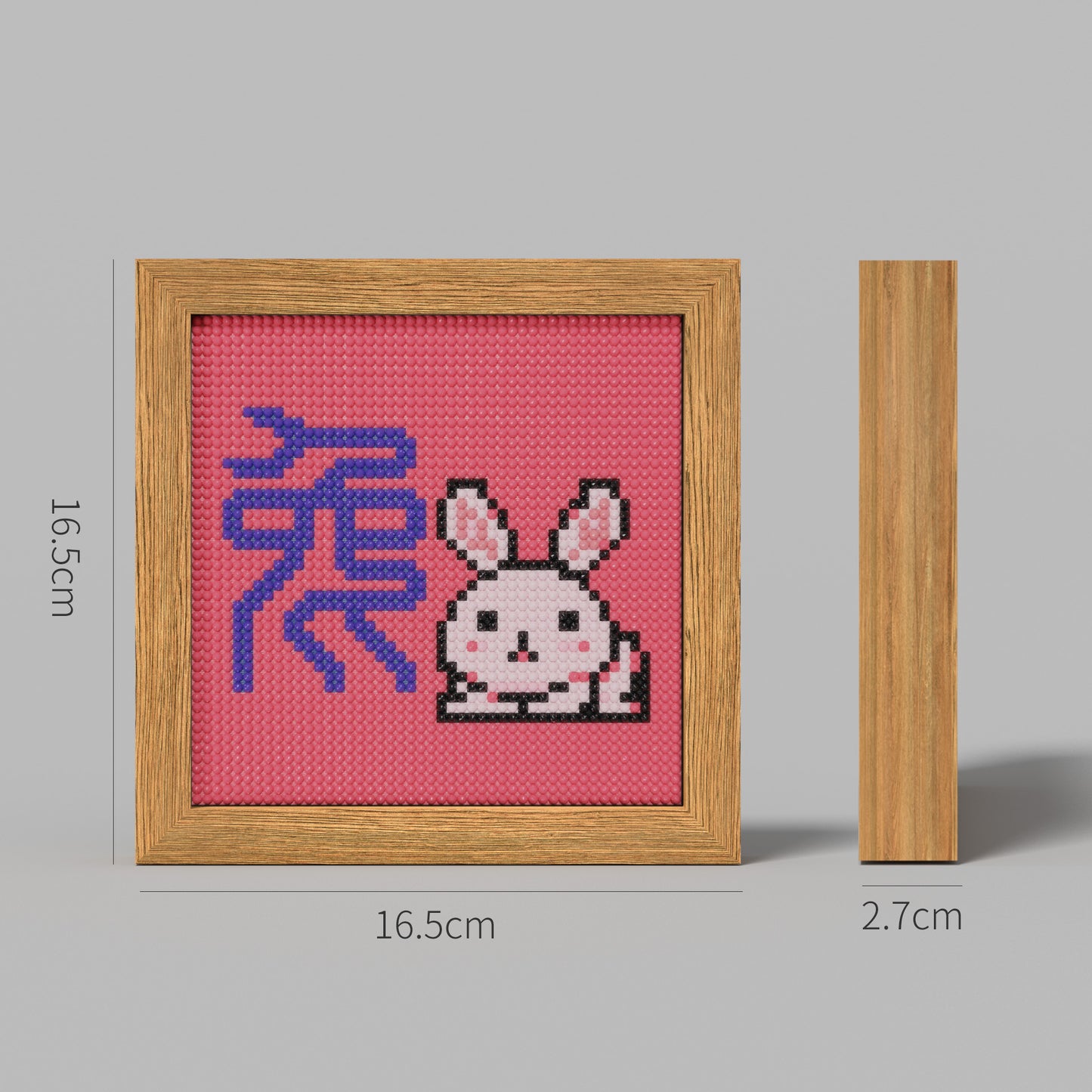 48*48 Dot Handmade Diamond Painting Chinese Zodiac Rabbit Customized Chinese Traditional Culture Artwork  The Best Gift for Rabbit Friends