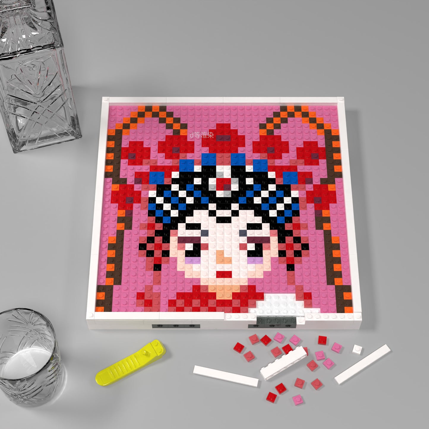 32*32 Compatible Lego Pieces Chinese Opera Wu Dan Pixel Art