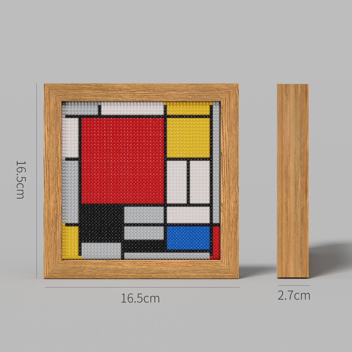 48*48 Dot Handmade Diamond Painting Mondrian's Red, Yellow and Blue   Customized Modern Art Gift