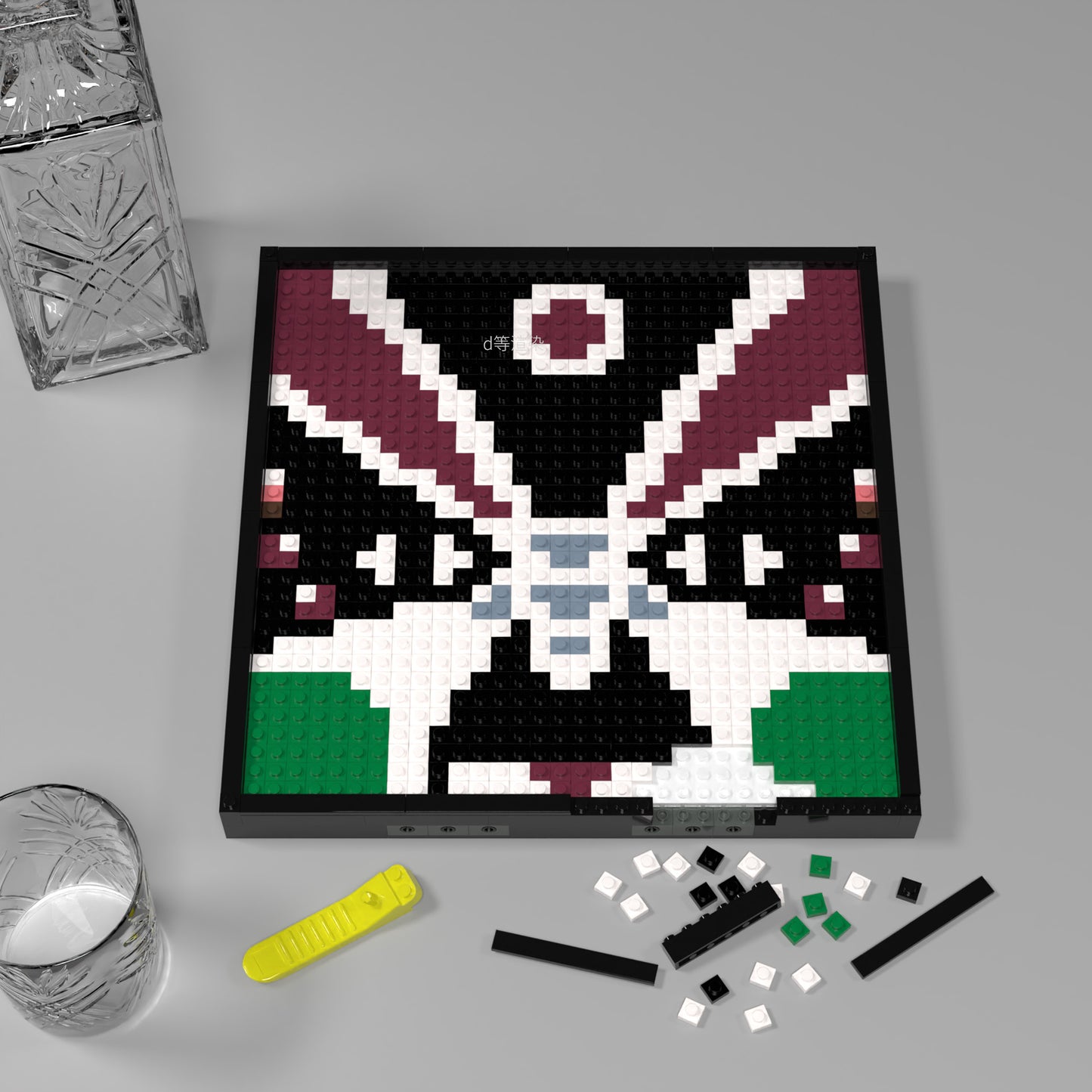 32*32 Compatible Lego Pieces "Face of Peking Opera Jing " Building Brick Pixel Art