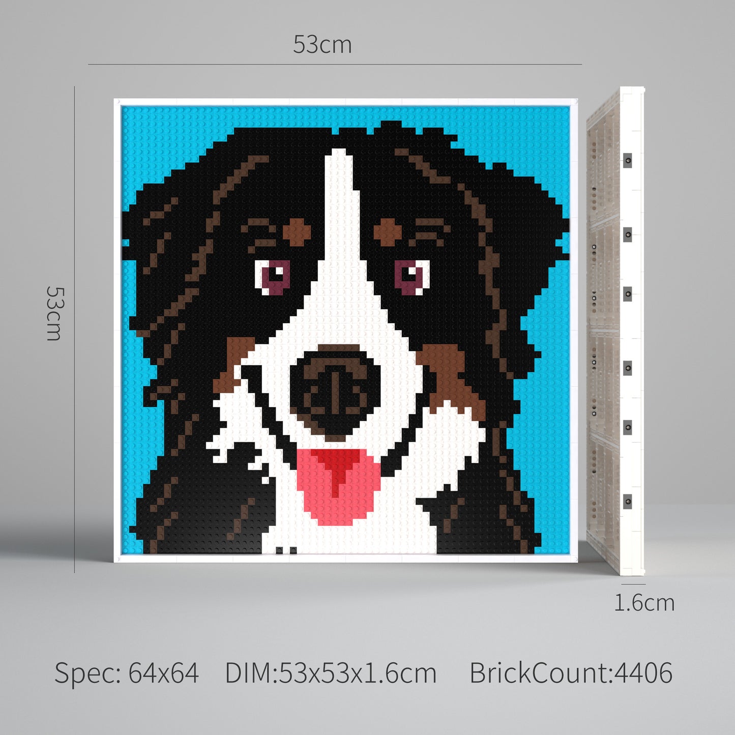 Lovely Husky Compatible LEGO Artwork (64*64 dots, Assembled Frame)