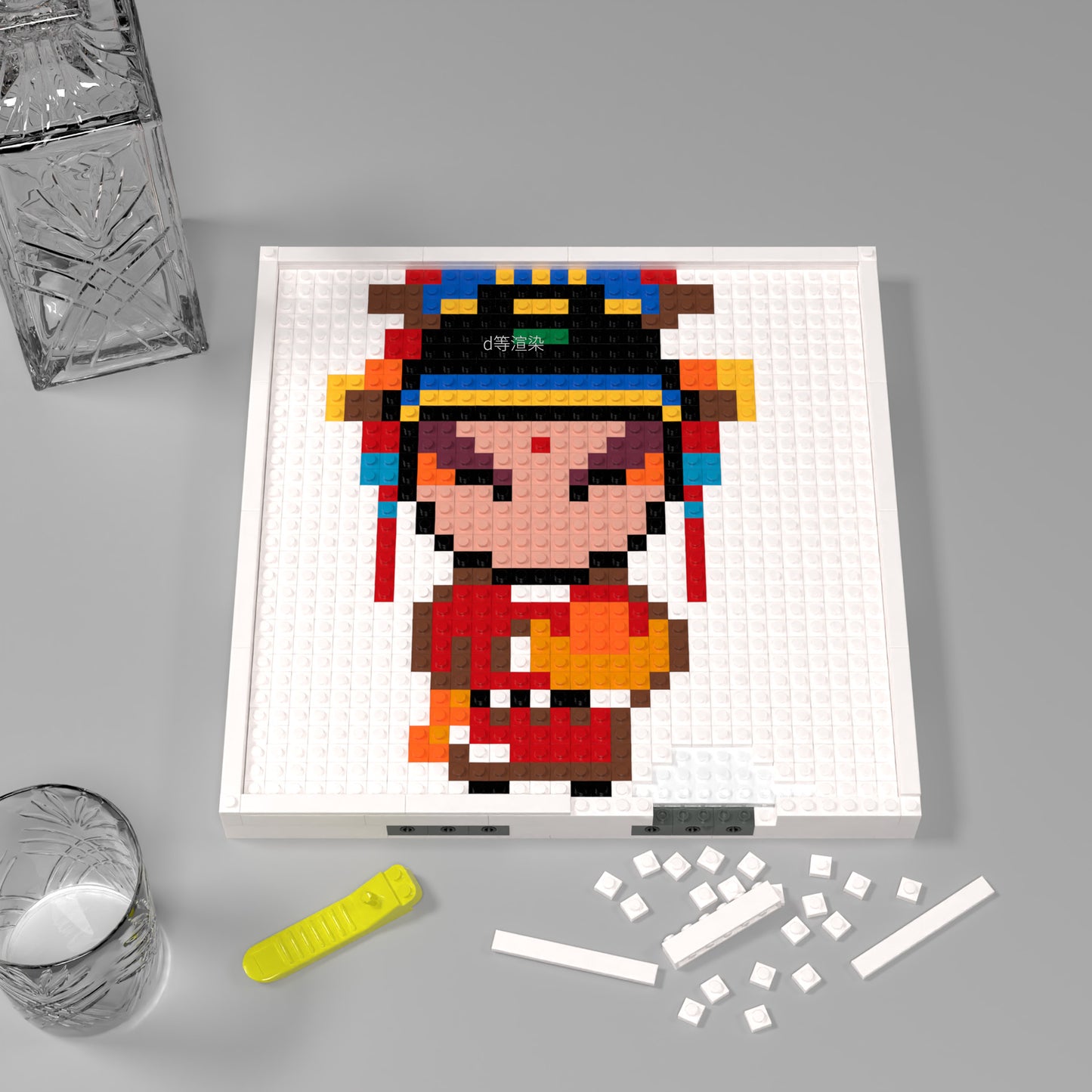 32*32 Compatible Lego Pieces Chinese Opera Character Pixel Art