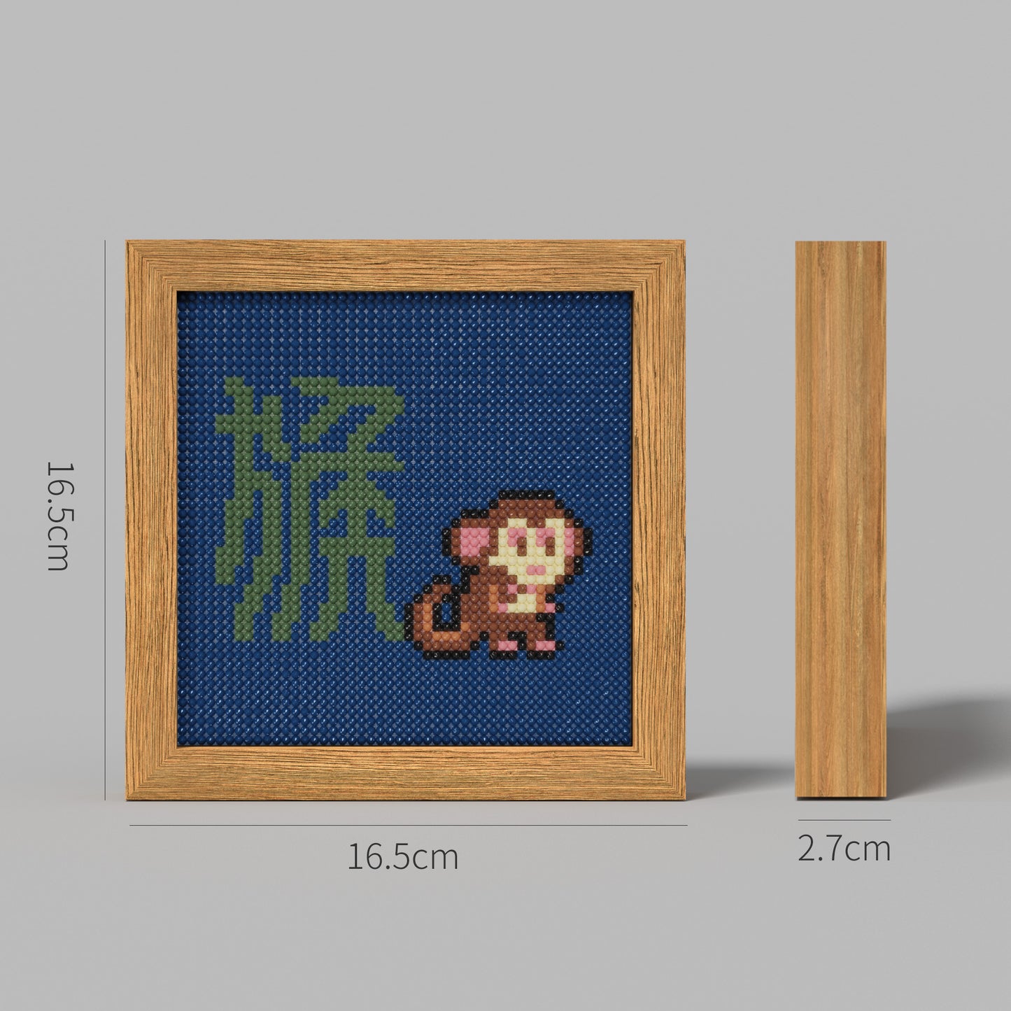 48*48 Dot Handmade Diamond Painting Chinese Zodiac Monkey Customized Chinese Traditional Culture Artwork  The Best Gift for Monkey Friends