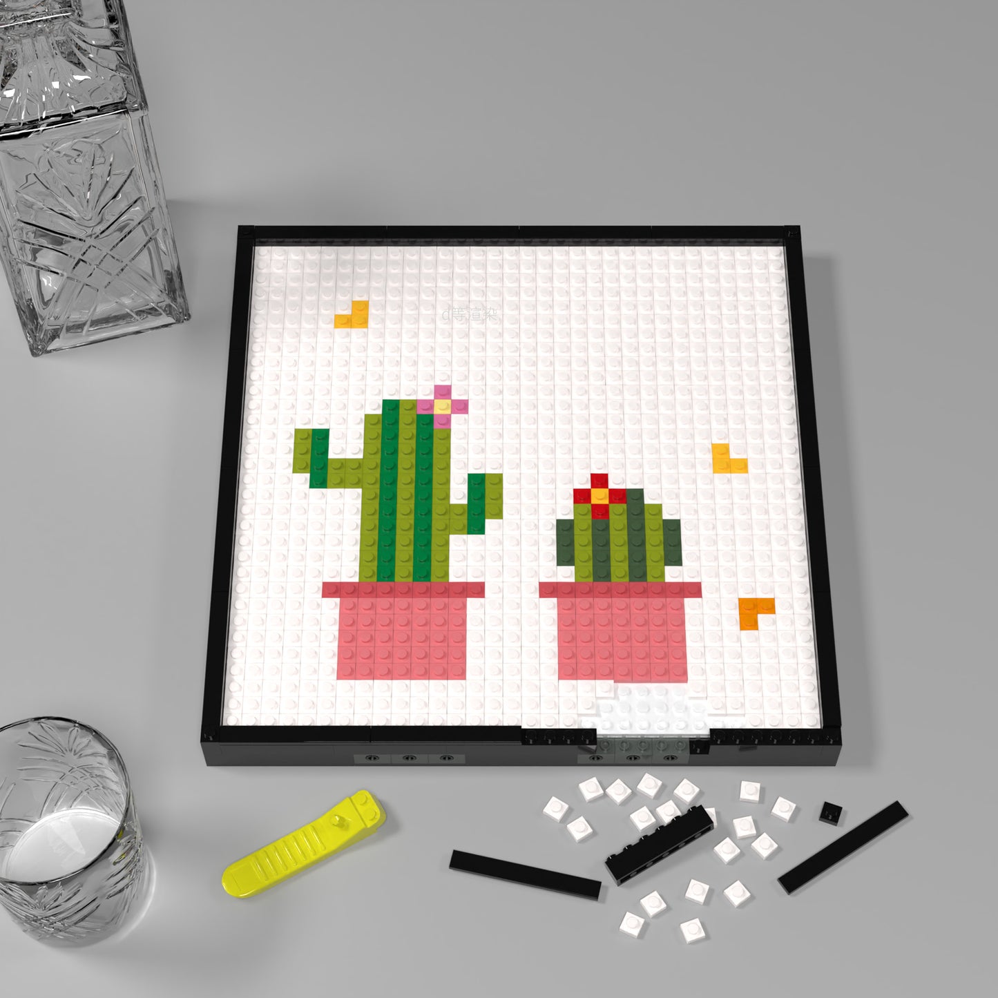 Cactus Building Brick Pixel Art - 32*32 Modular Lego Compatible