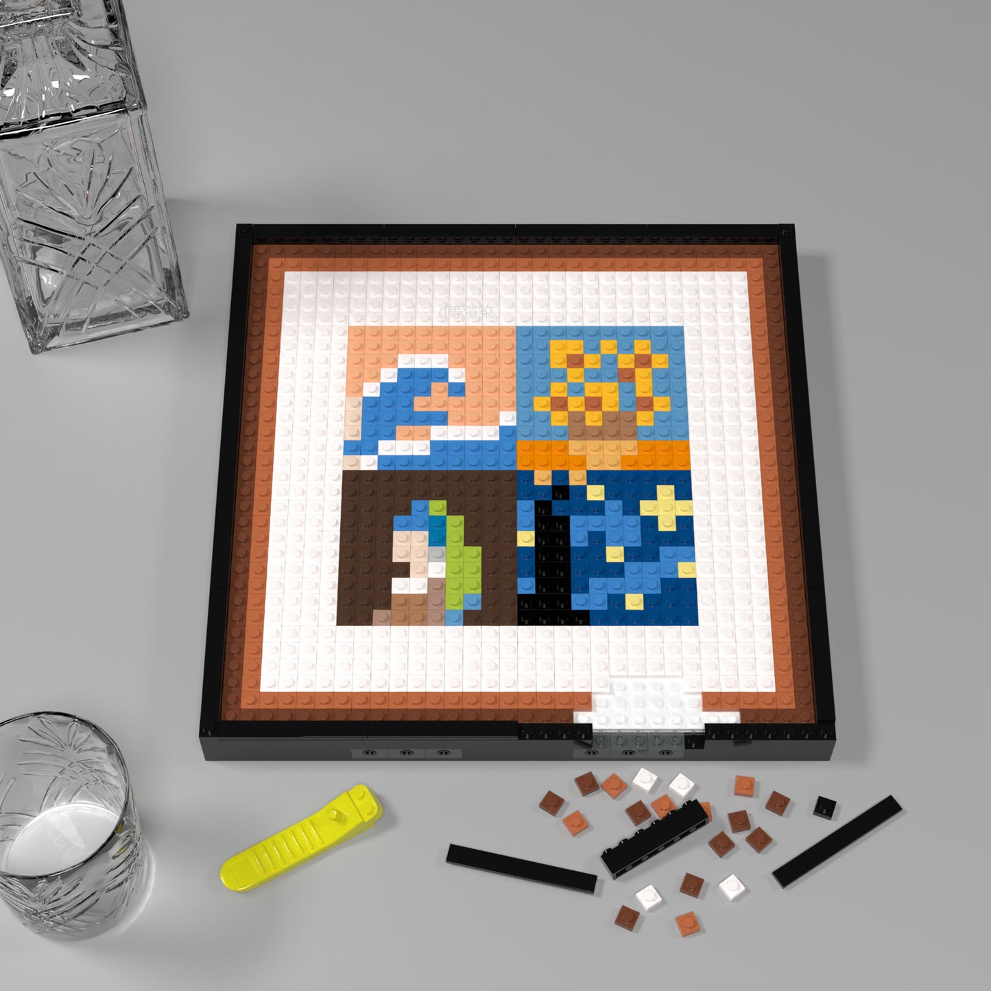 32*32 Compatible Lego Pieces "Extremely Abstract Four Famous Paintings" Pixel Art Collection