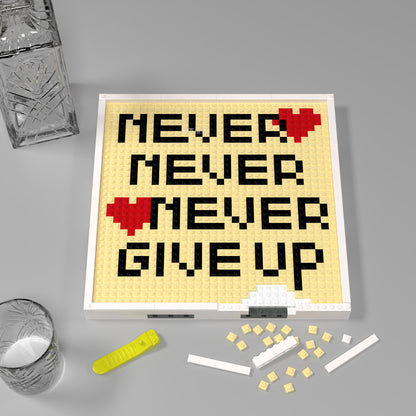 32*32 Compatible Lego Pieces "NEVER GIVE UP" Motto Pixel Art