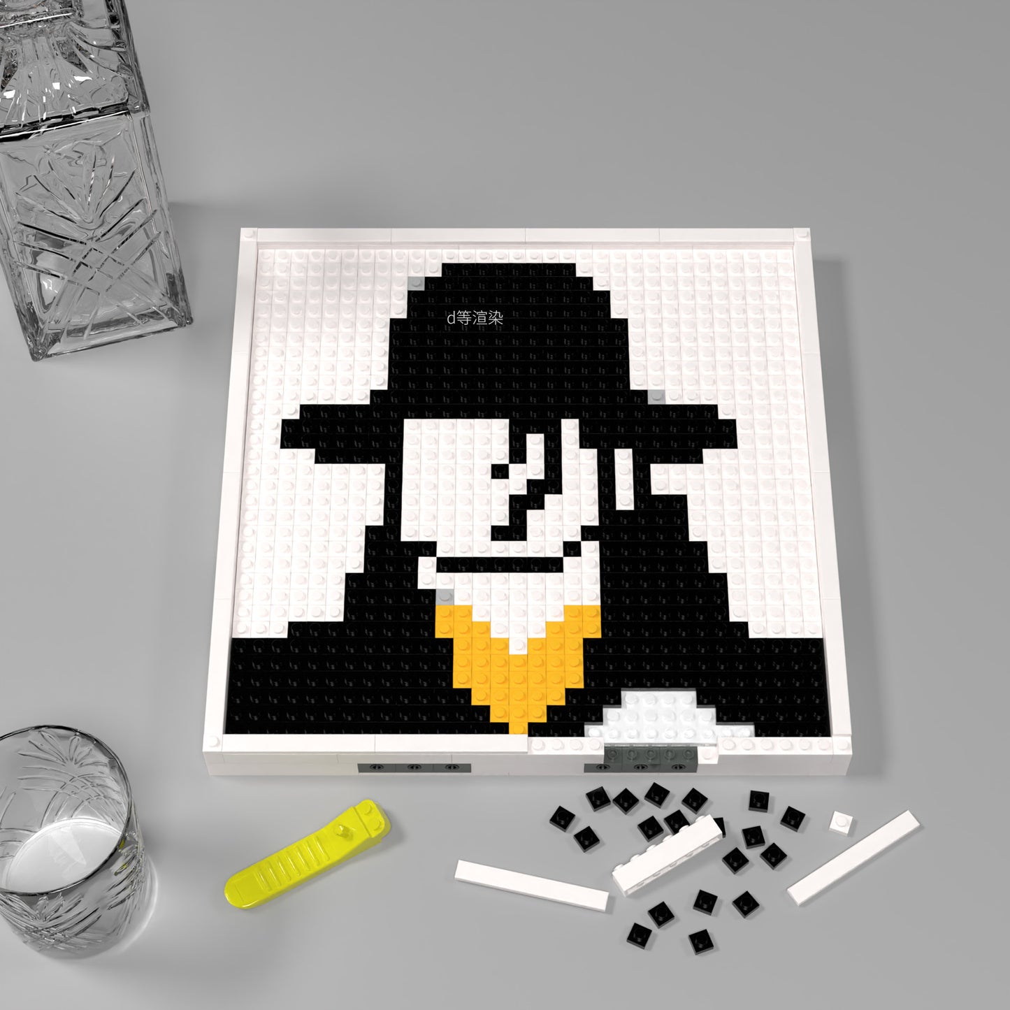 32*32 Compatible Lego Pieces "Abstract Pop Star" Pixel Art