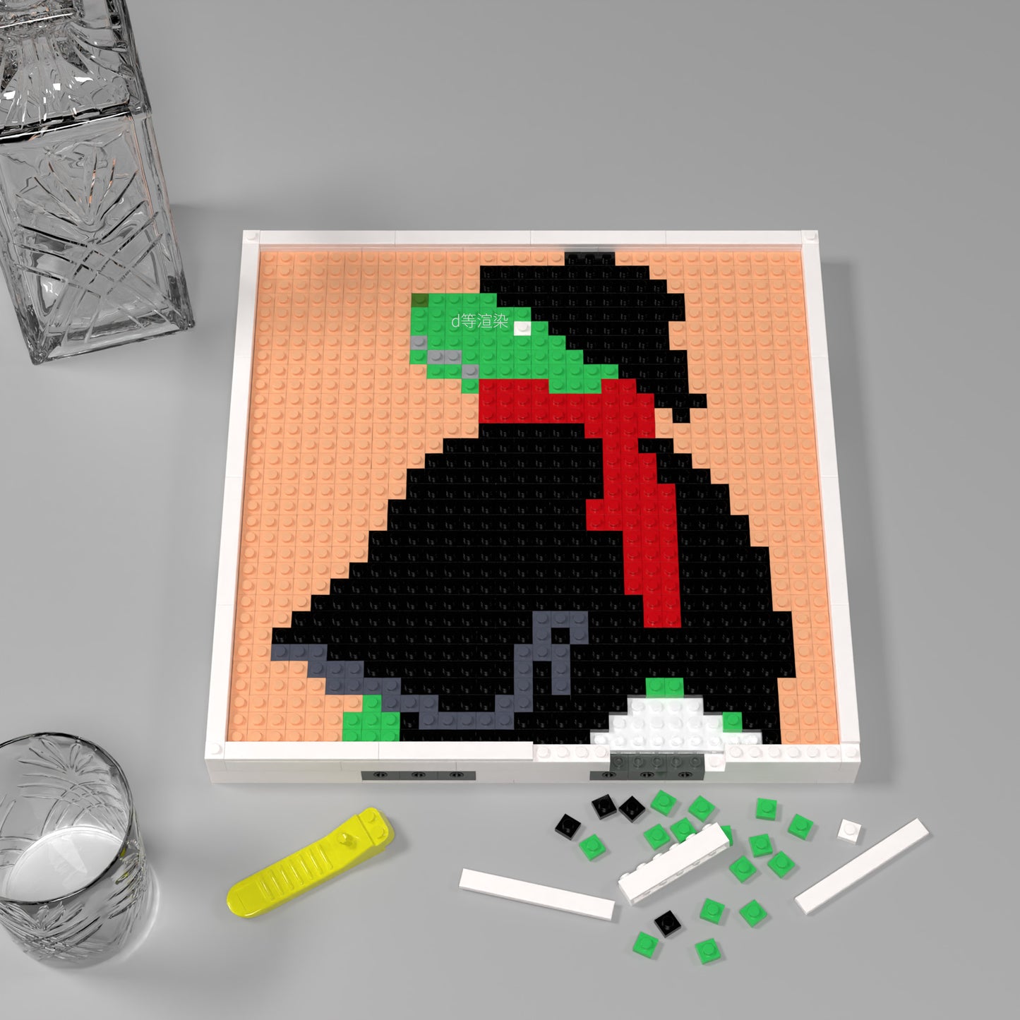 Crocodile Hero Building Brick Pixel Art - 32*32 Modular Compatible with Lego