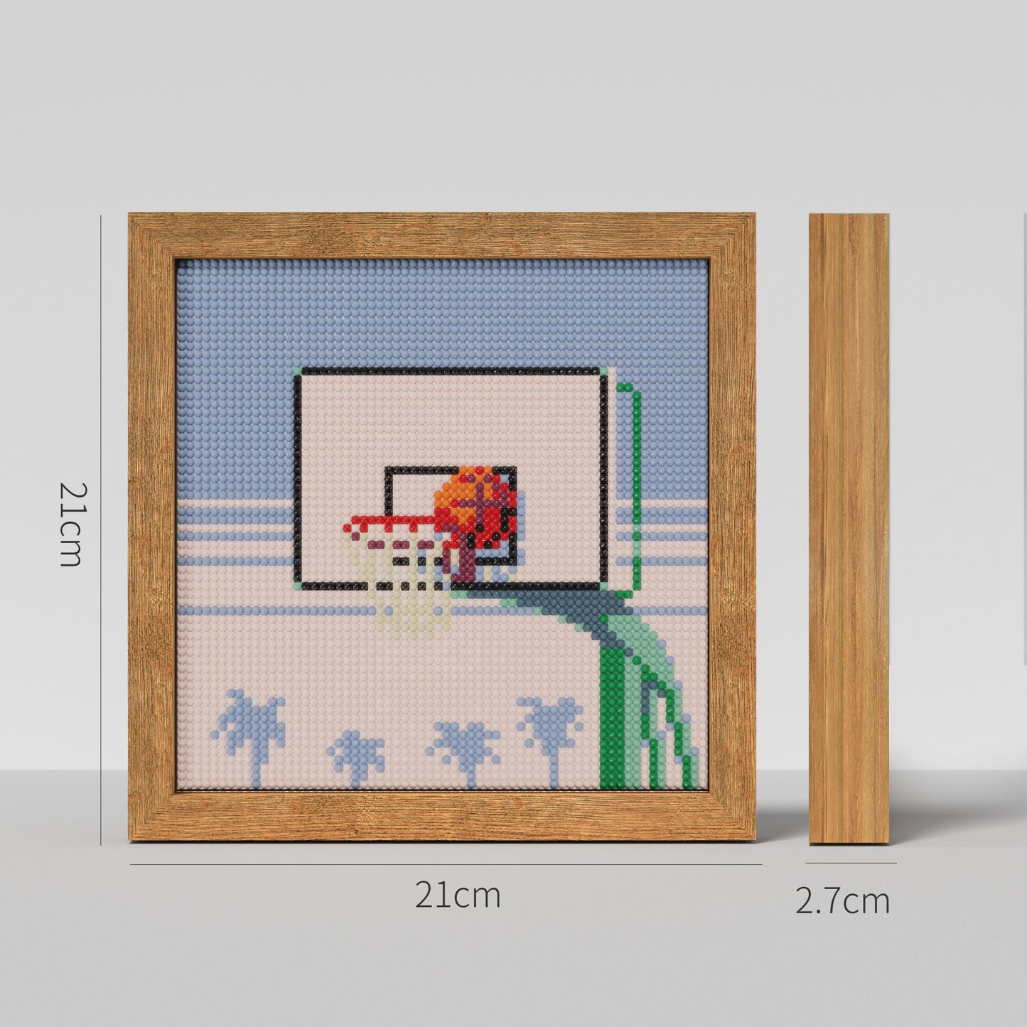 64x64 Pixel "Basketball into the Hoop" Diamond Painting Cross Stitch Kit