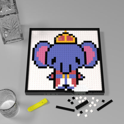 Cartoon Elephant Building Brick Pixel Art - 32*32 Modular Compatible with Lego