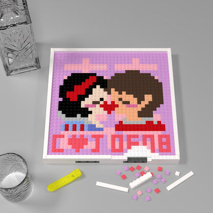 32*32 Compatible Lego Pieces "A Pair of Cartoon Lovers Kissing" Personalized Pixel Art