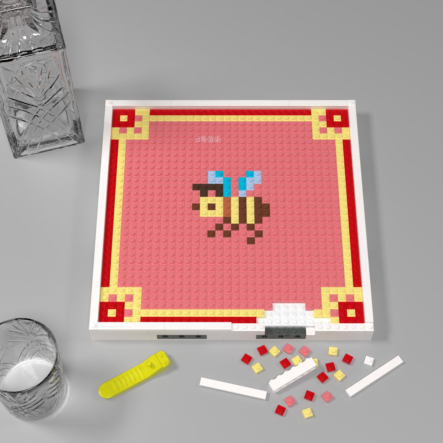 32*32 Compatible Lego Pieces "Bee" Pixel Art