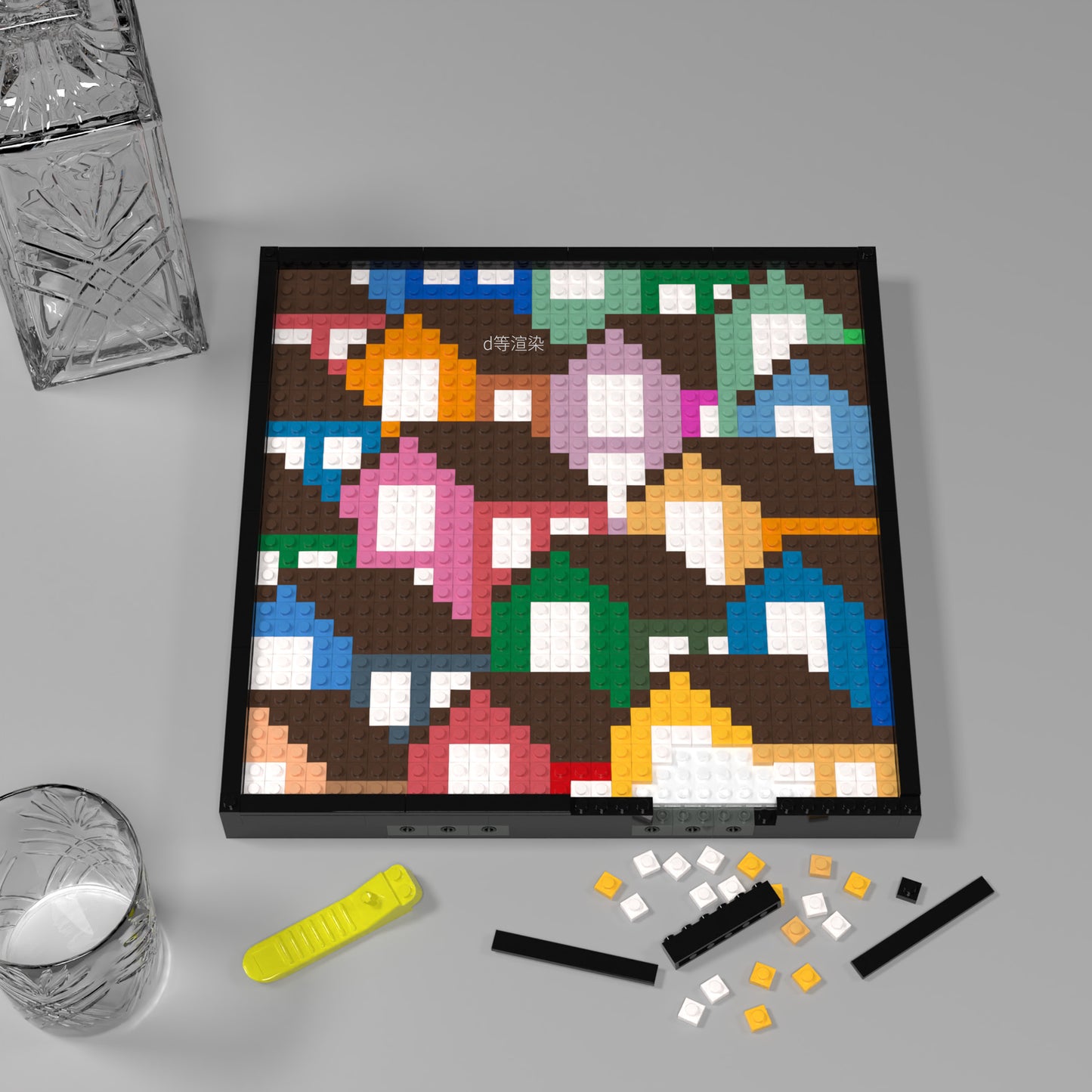 32*32 Compatible Lego Pieces Geometric Pattern House Group Pixel Art