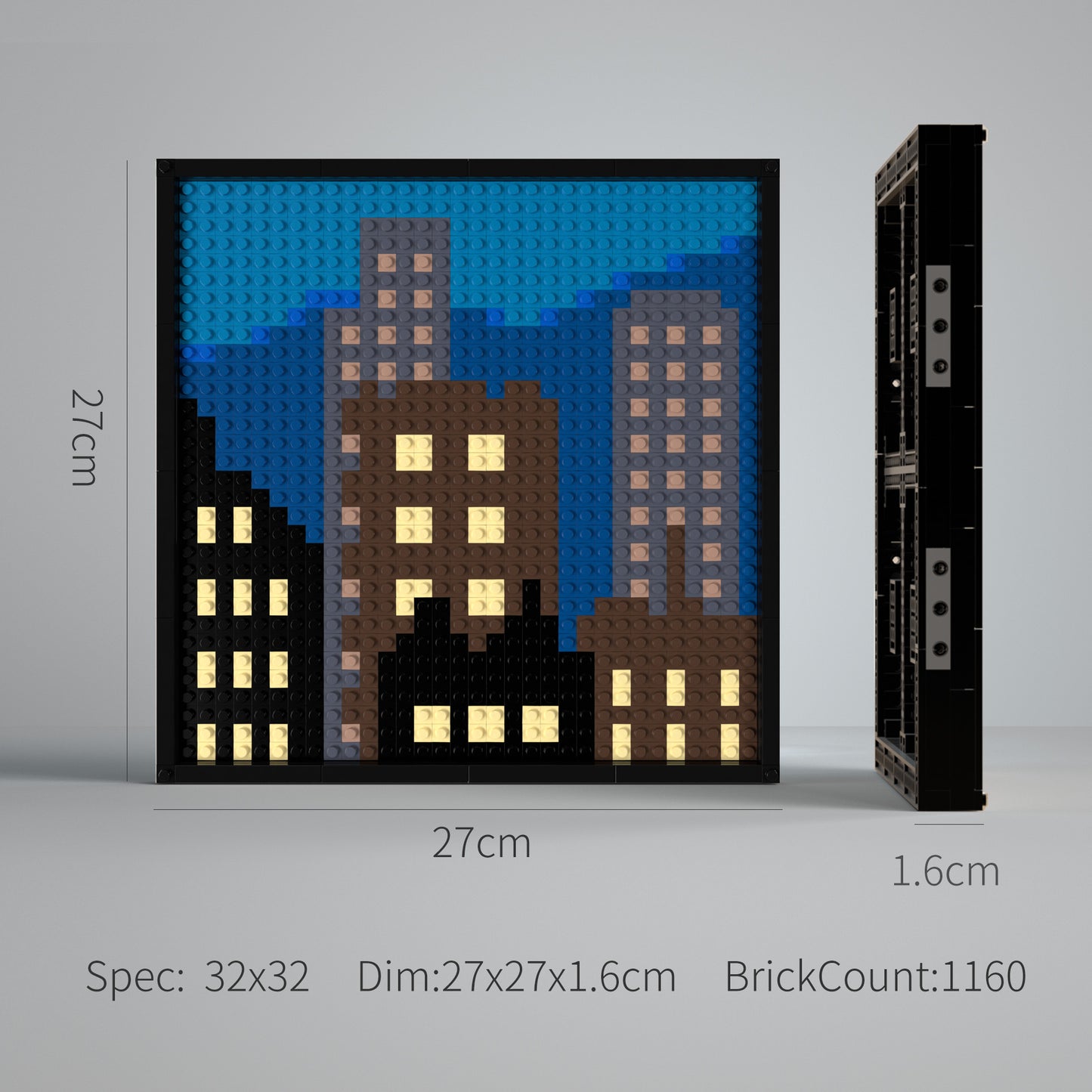 Night City Building Brick Pixel Art - 32*32 Modular Compatible with Lego