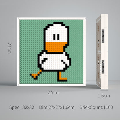 Cartoon Duck Building Brick Pixel Art - 32*32 Modular Compatible with Lego