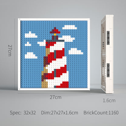 DIY Building Brick Lighthouse Pixel Art Kit - 32*32 blocks