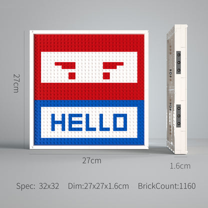 32*32 Compatible Lego Pieces Cartoon Image Hello Pixel Art