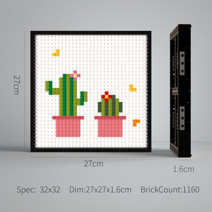 Cactus Building Brick Pixel Art - 32*32 Modular Lego Compatible