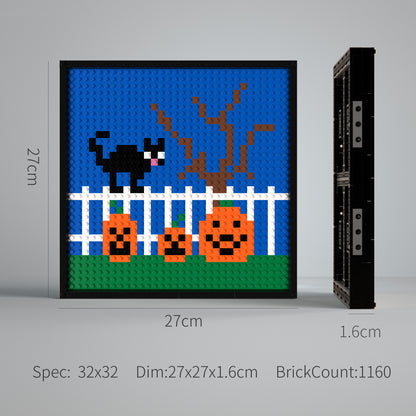 Halloween Building Brick Pixel Art - 32*32 Modular Compatible with Lego