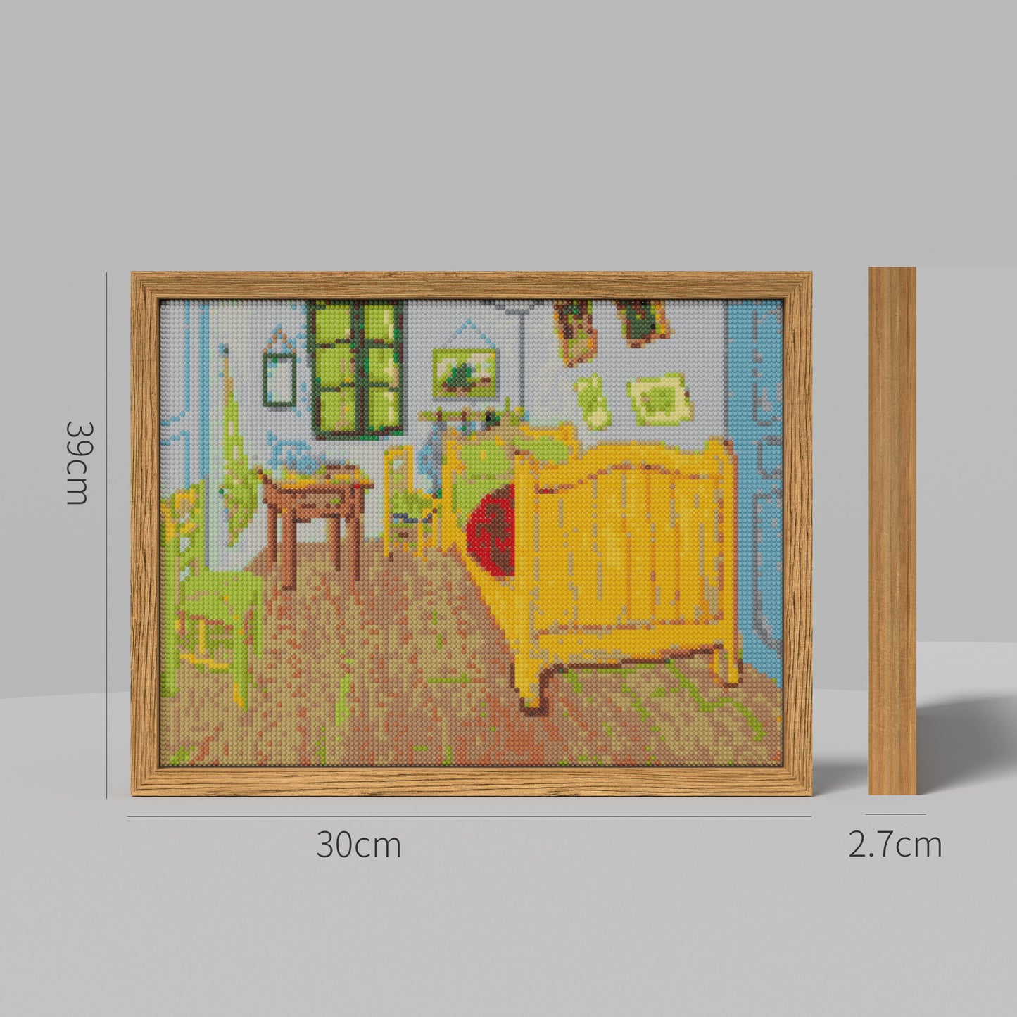 Van Gogh's Bedroom in Arles, Van Gogh Style Theme Diamond Painting, 128*96 Dots, 26 Faces ABS Diamond, Elegant Solid Wood Frame