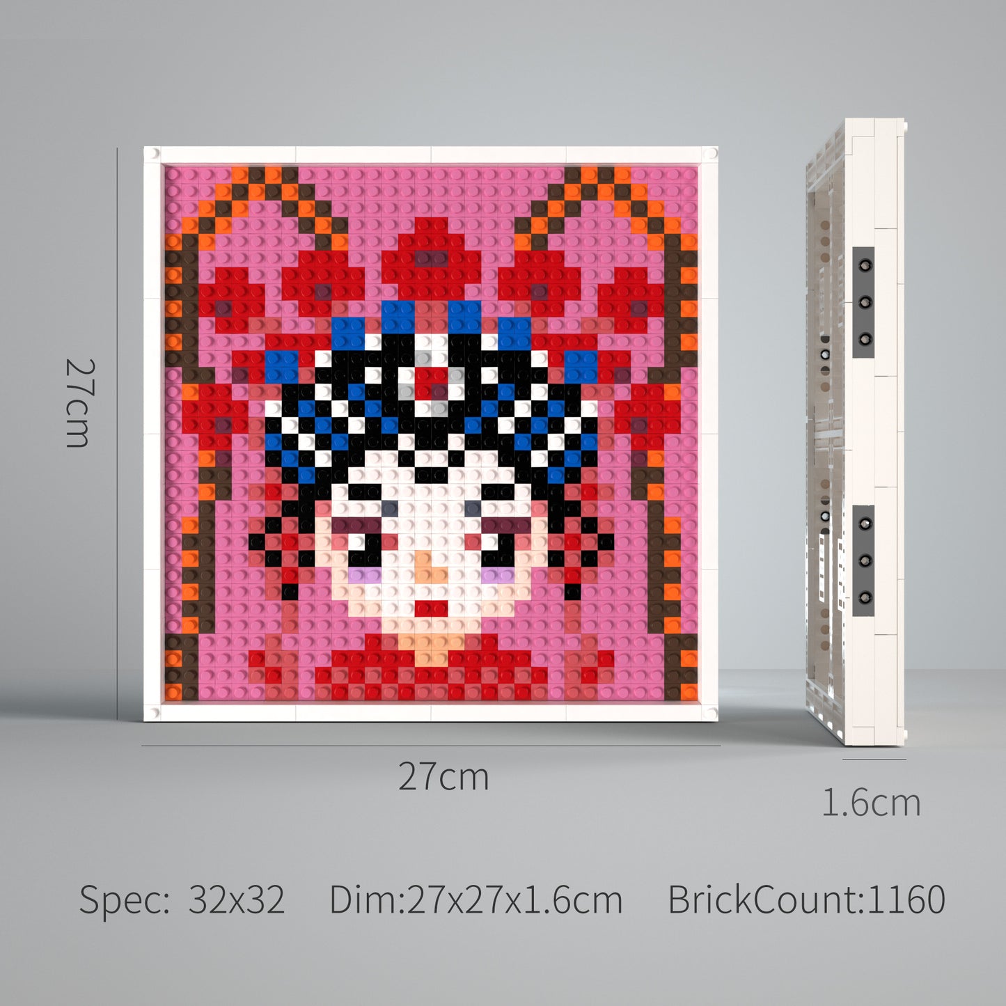 32*32 Compatible Lego Pieces Chinese Opera Wu Dan Pixel Art