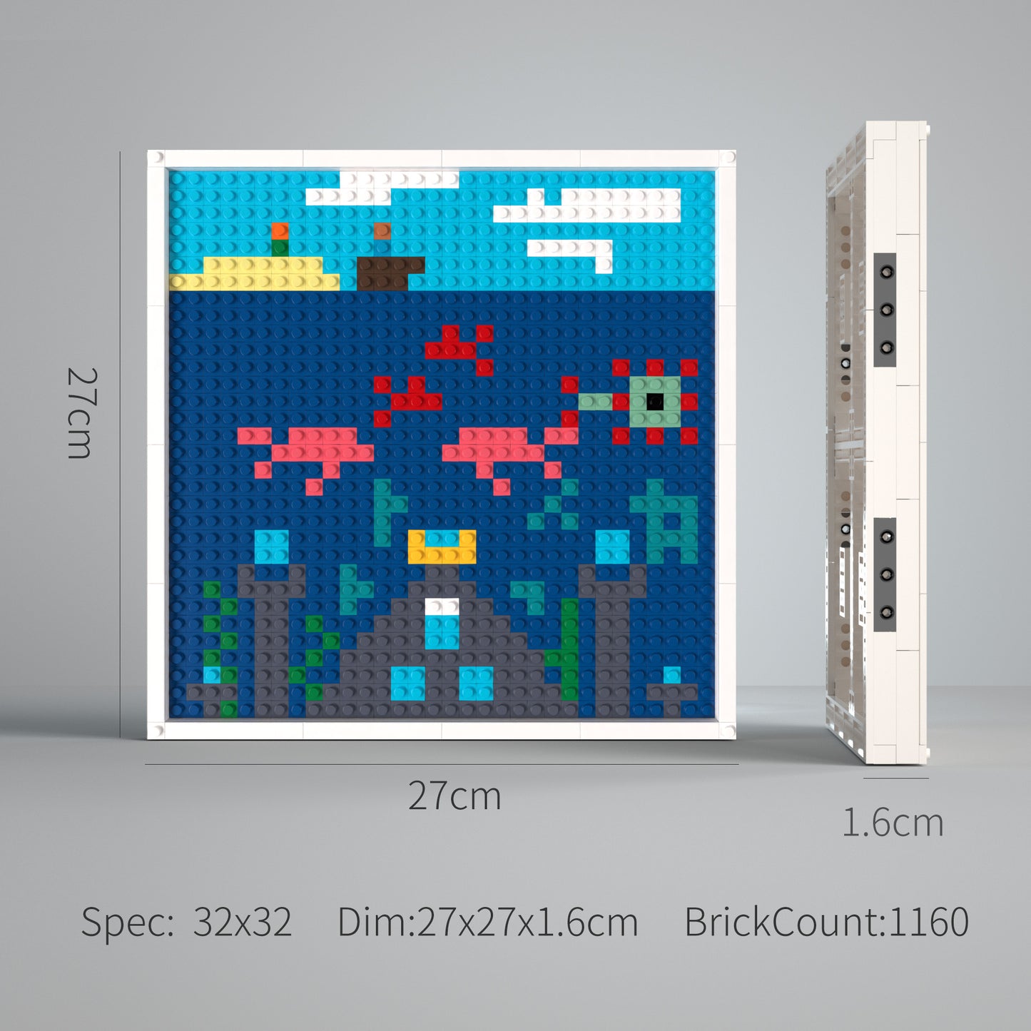 32*32 Compatible Lego Pieces "Extremely Abstract Underwater World" Pixel Art
